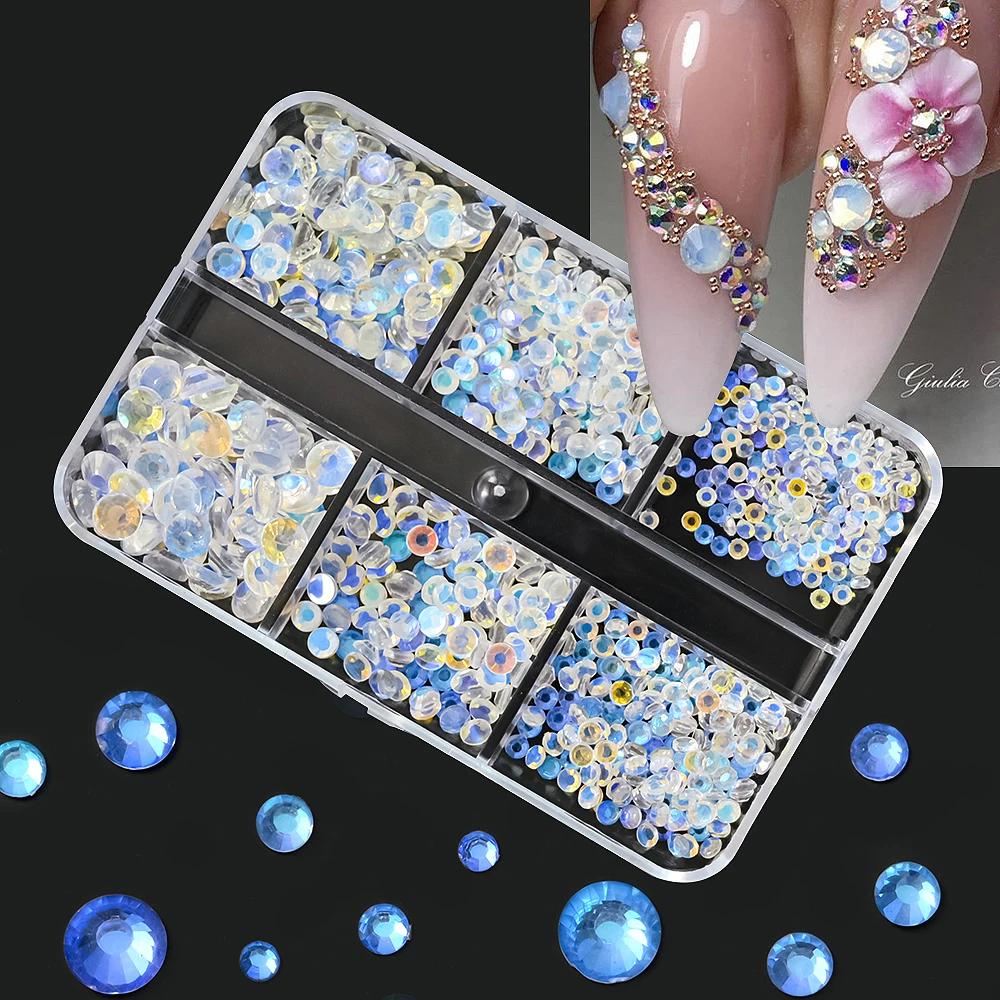 1 boîte Aurora mélange de tailles ss6-ss20 verre Non correcteur à chaud Strass dos plat pierre de cr