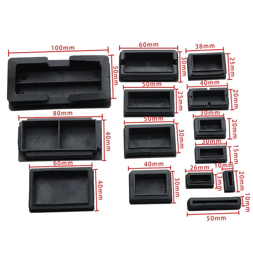 Pieds de chaise en plastique noir, couvre-pieds de protection des pieds, antidérapant, rectangulaire