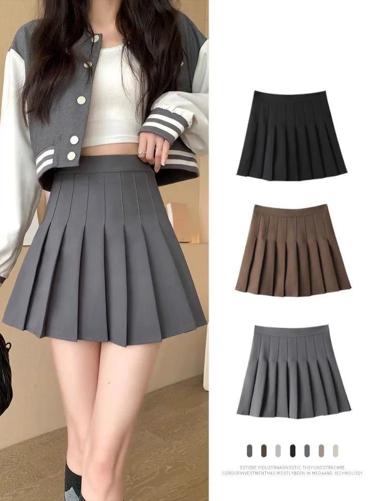 Mini jupe plissée à carreaux taille haute pour femmes, uniforme scolaire japonais, mignon Kawaii, gr