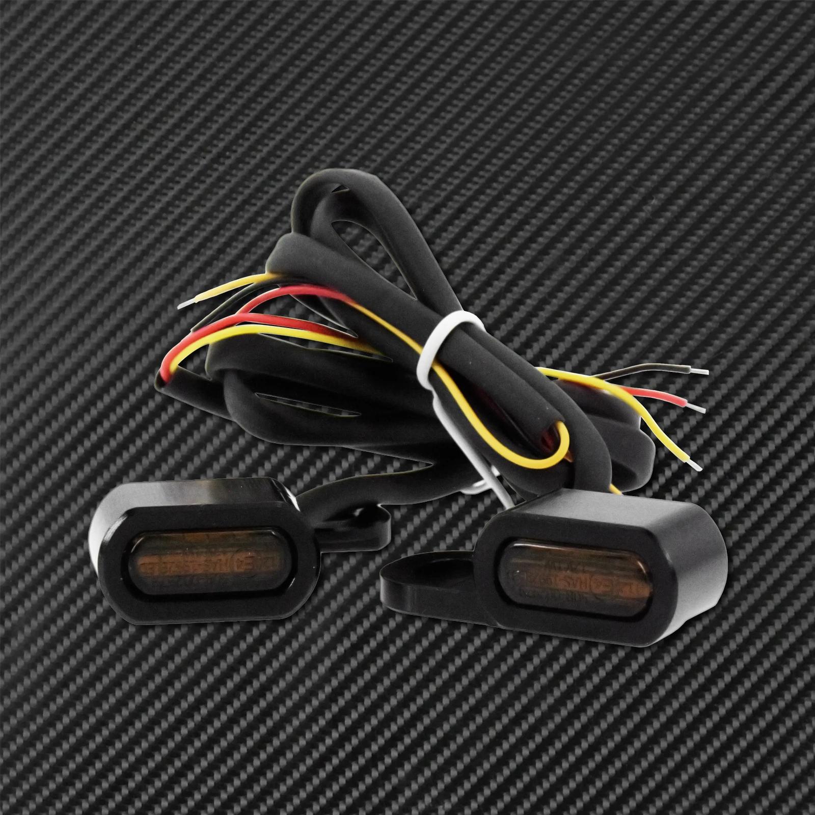 Mini clignotant LED pour motos, avec marque E, couvercle de lentille de fumée, indicateur de poignée