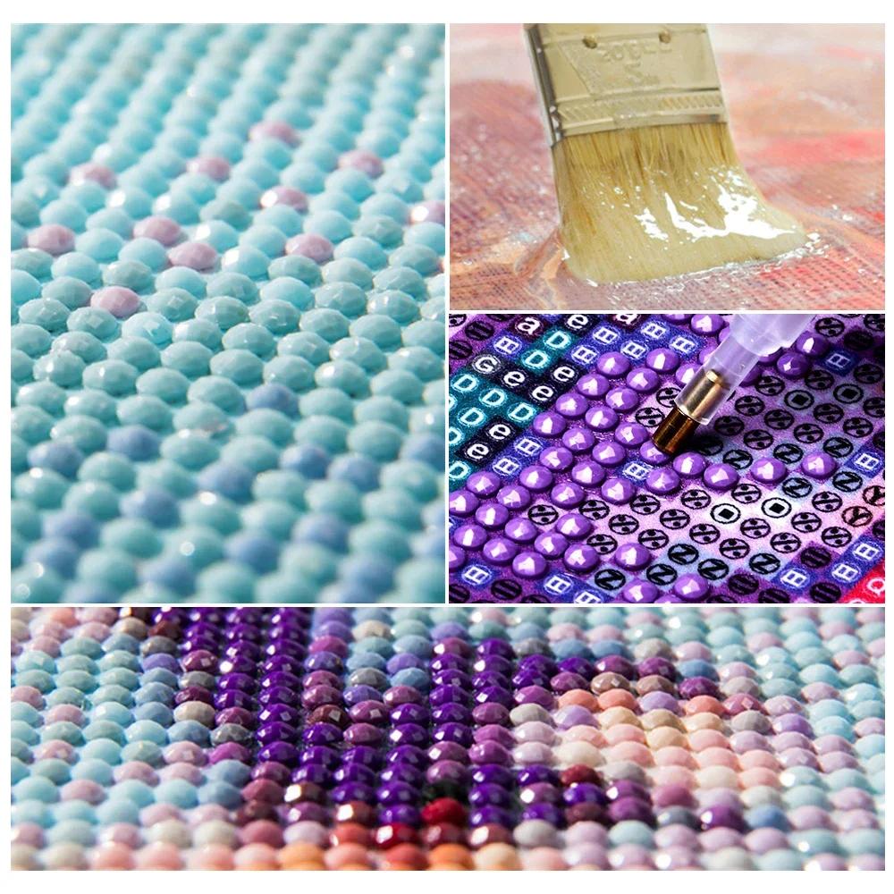 Peinture diamant thème texte coloré 5D, point de croix, Kit de broderie artistique, strass, mosaïque