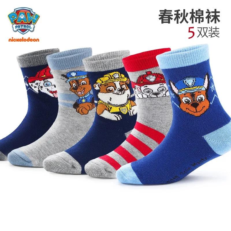 5 paires/lot véritable patte patrouille Chase Skye Ryder bébé garçons filles doux coloré chaussettes