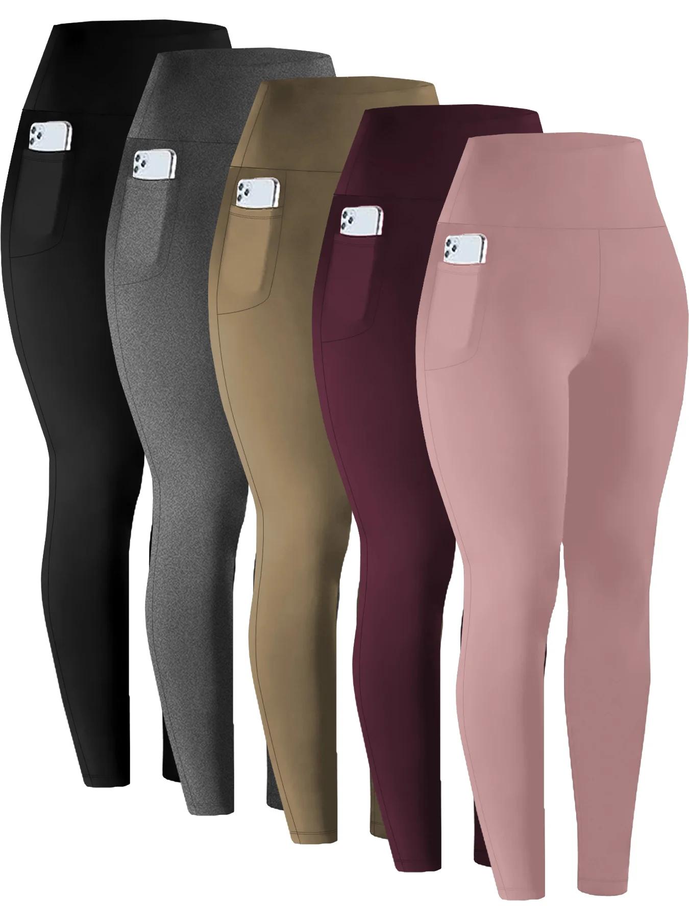 Leggings de sport Super doux avec poches pour femmes, taille haute, entraînement, Yoga, course à pie