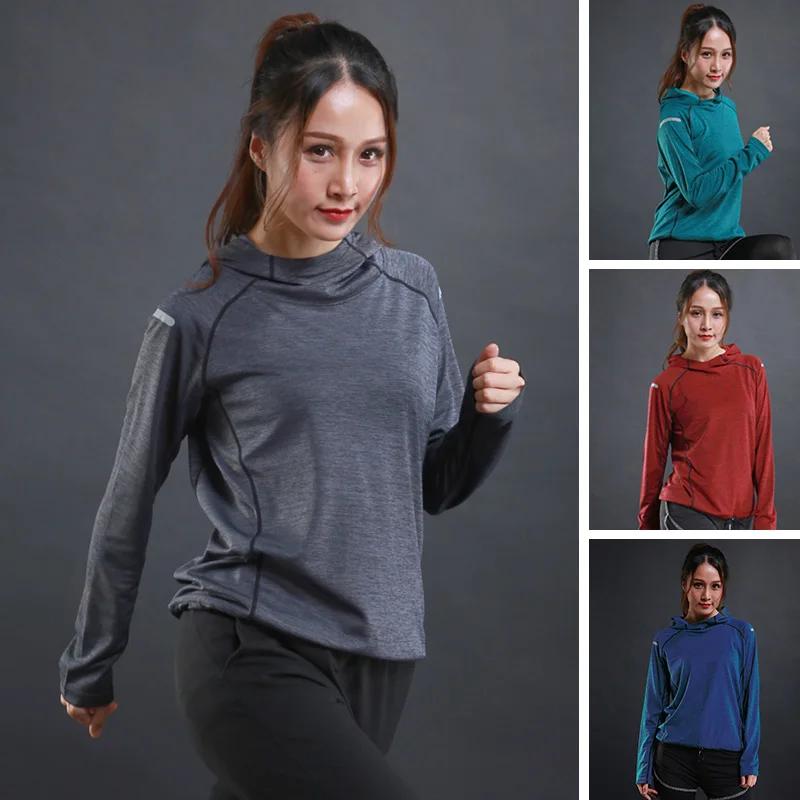 Vestes de course à capuche pour femmes, 3 couleurs, vêtements de sport, Fitness, nuit réfléchissante