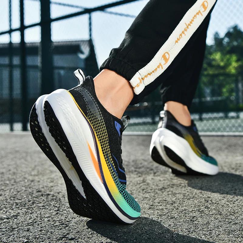 Chaussures de course de sport pour hommes et femmes, décontractées, respirantes, surface en maille, 