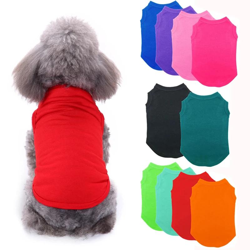 XS-3XL chien vierge t-shirt été coton chien gilet chemise pour petits moyens grands chiens Yorkie Pi