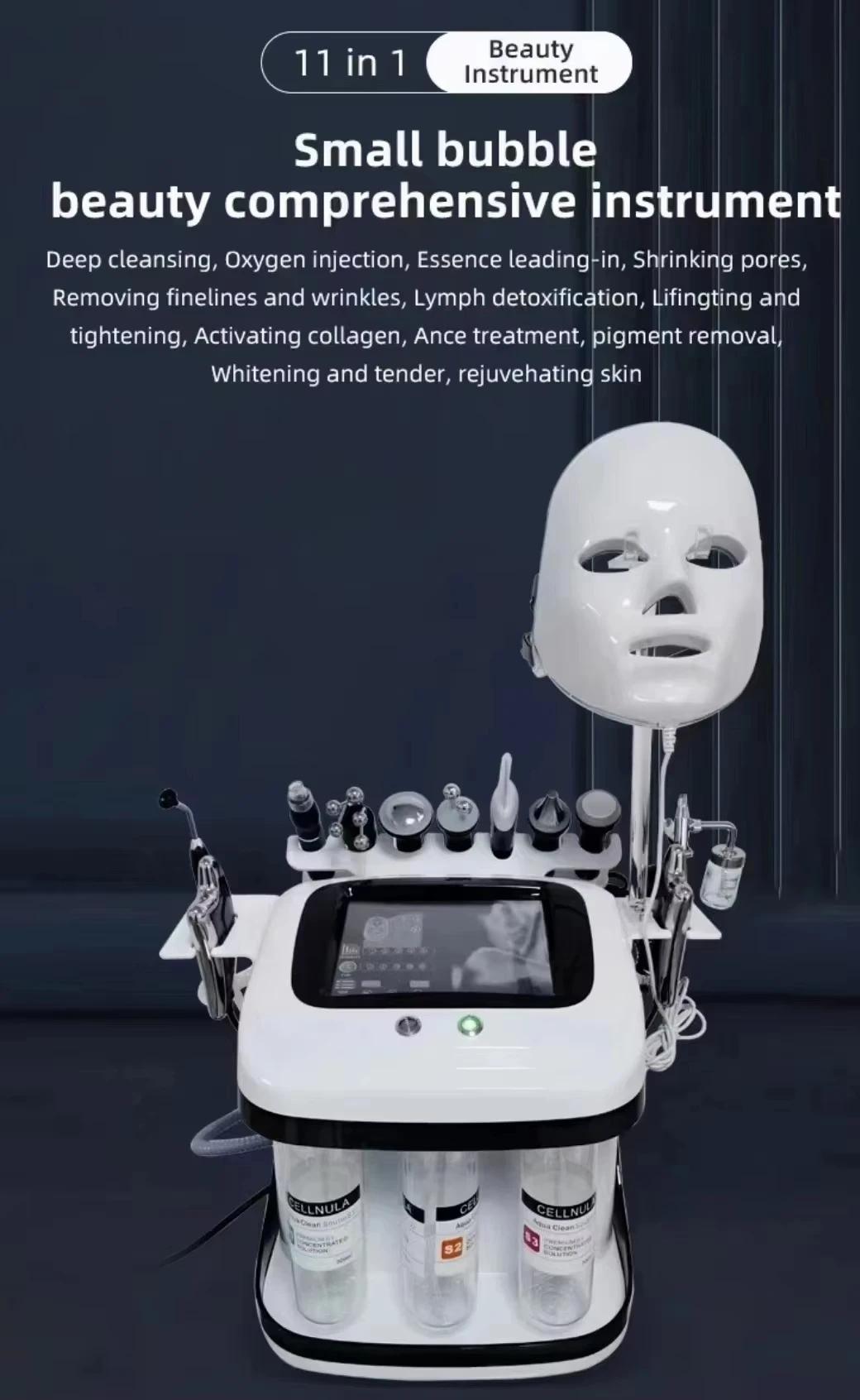 Nouvel appareil de soin de la peau 11 en 1 H2o2 Aqua Peeling Lift Skin Bubble Moisturizer Oxygen Hyd