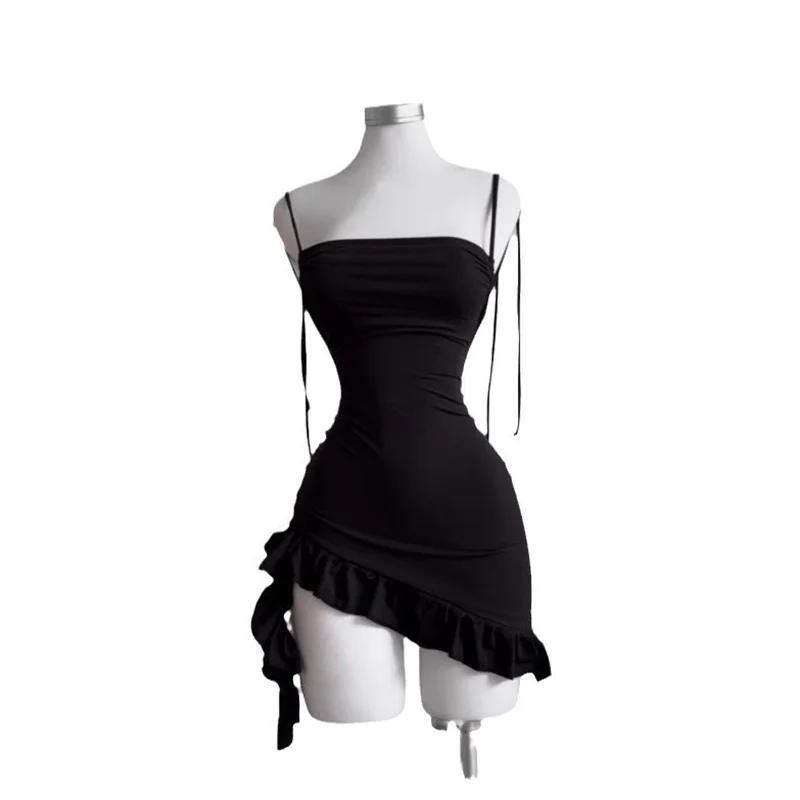 2025 Sexy sans manches dos nu Mini robe femmes été Europe amérique à lacets robes moulantes haute ru