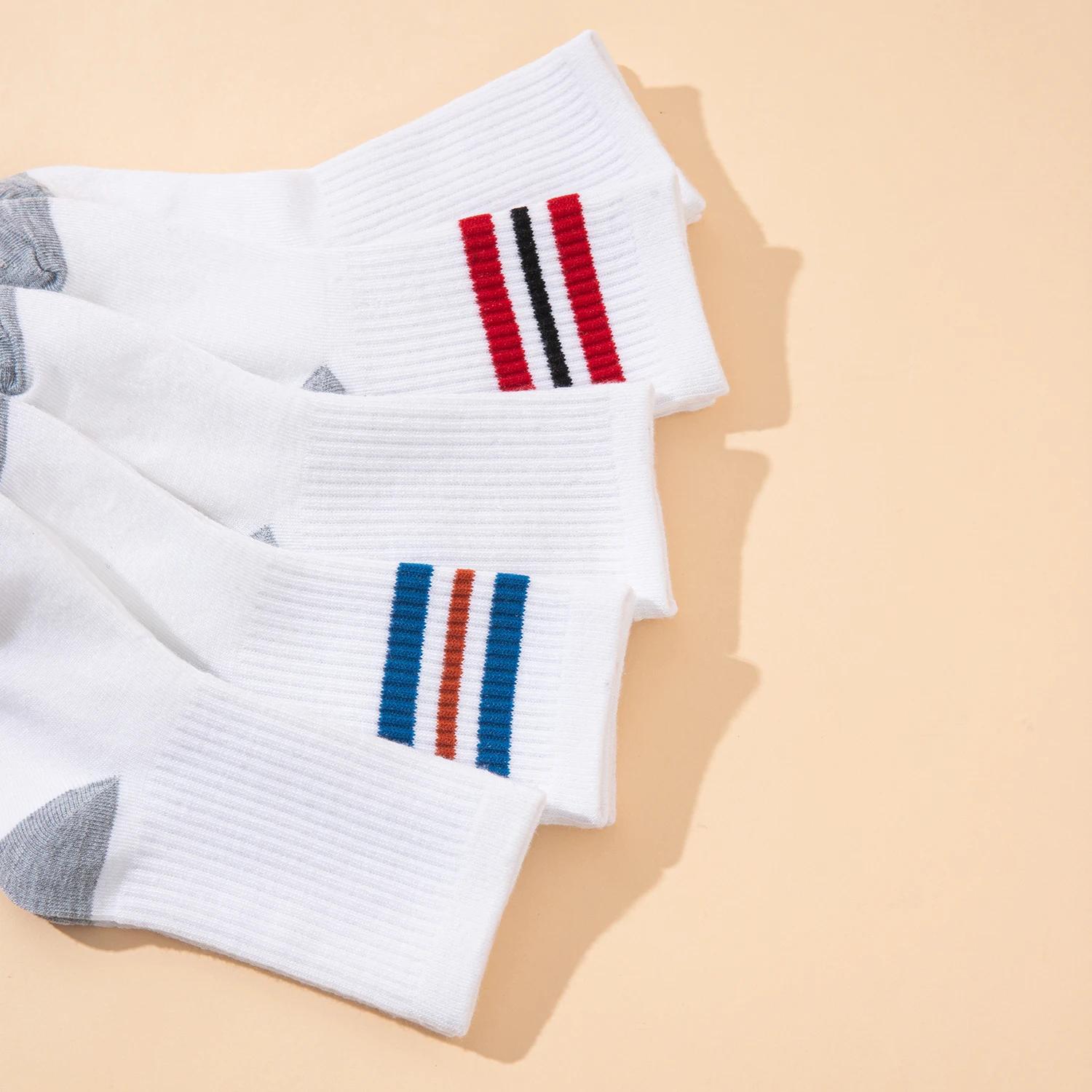 10 paires de chaussettes mi-mollet de sport pour enfants, design classique rayé et coloré, adaptées 