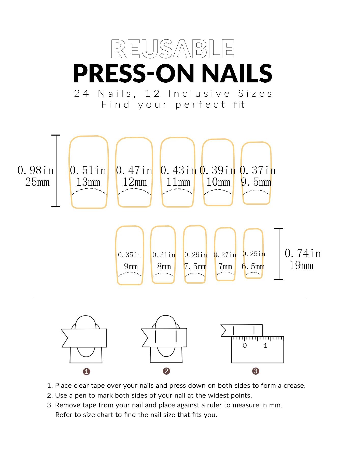 24 faux ongles en forme de cercueil imprimé rouge fleur de cerisier douce, couverture complète, blan