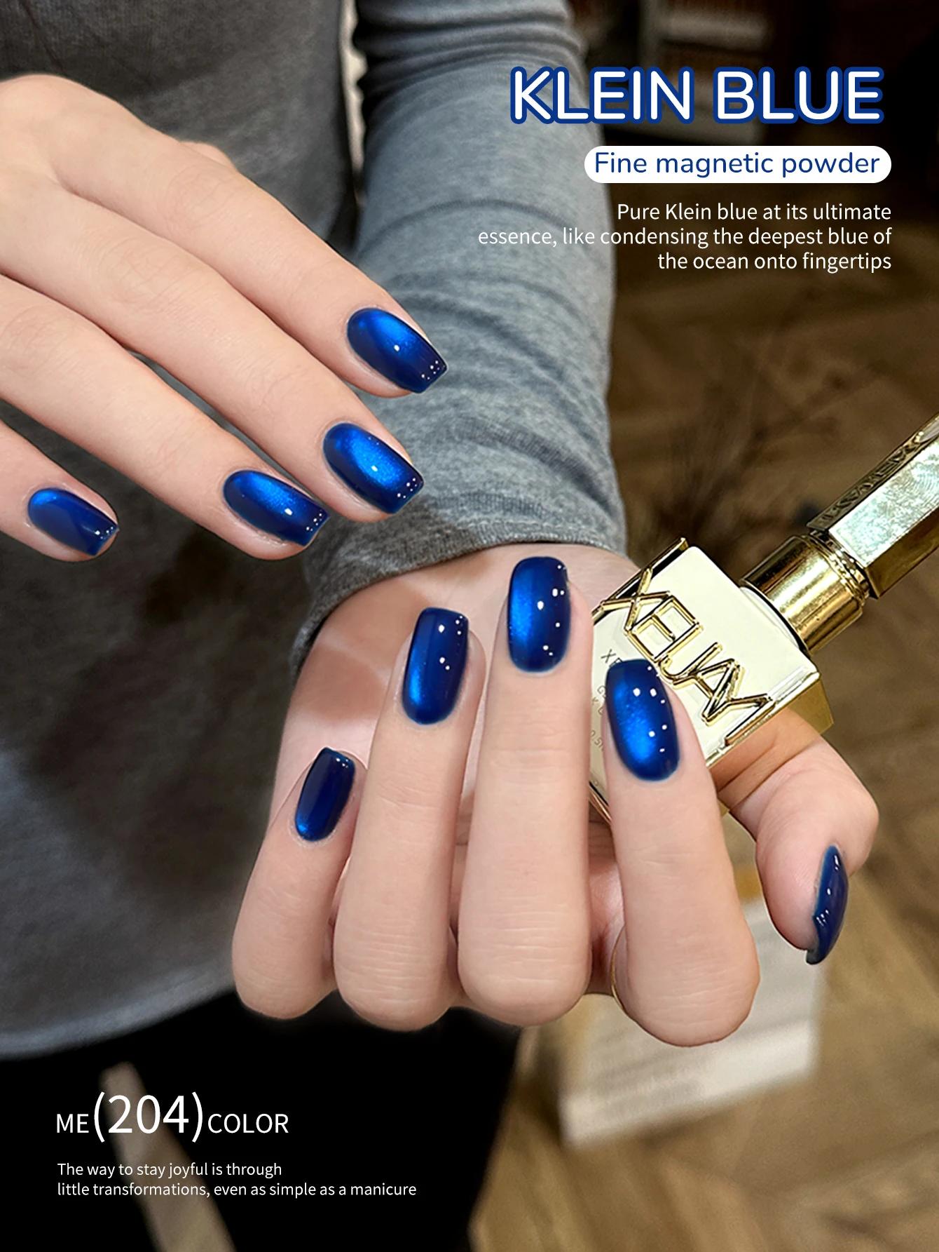 XEIJAYI 1pc 15ML bleu oeil de chat vernis à ongles Semi Permanent Nail Art trempage UV LED Salon de 