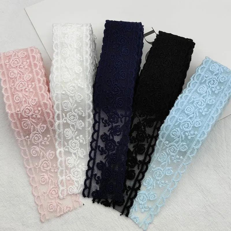 Ruban de fleurs 3D 35MM 1 mètre, tissu en dentelle artisanal, broderie à la main, accessoires pour c