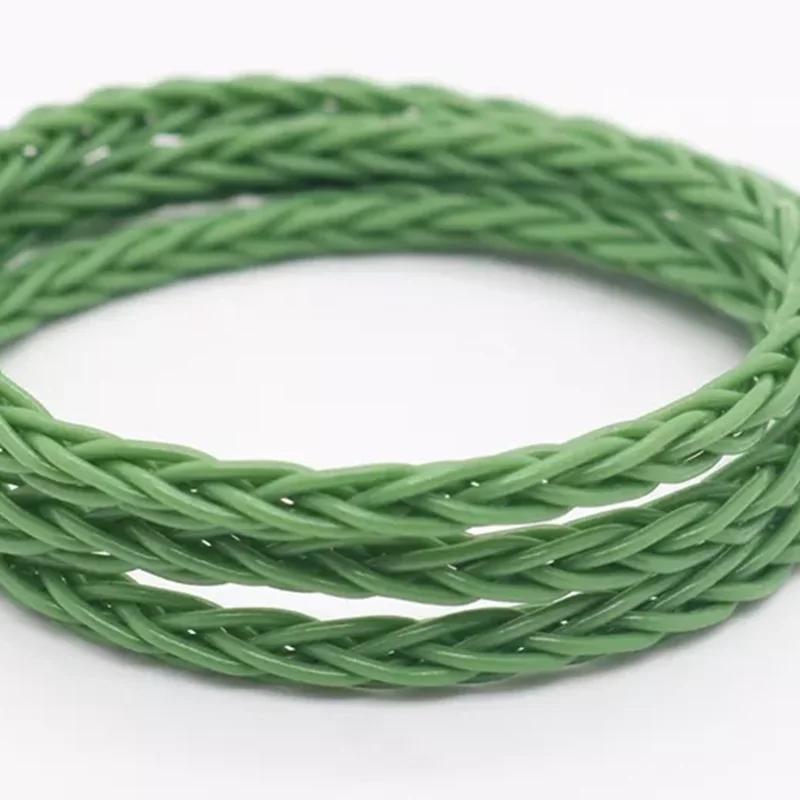 Câble bonbon vert gris XINHS 8 cœurs 5N OCC, prise 3.5/2.5/4.4mm avec MMCX/0.78mm/ QDC/TFZ