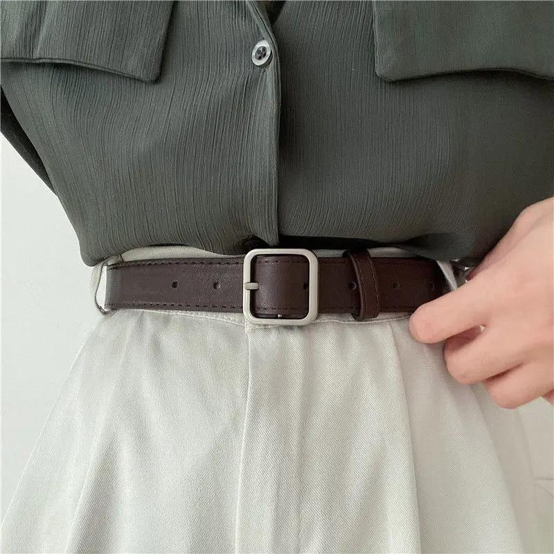 2013 nouvelle mode coréenne sauvage ceinture Chic étudiants décontracté rétro simple boucle carrée c