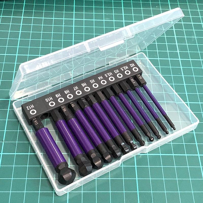 Embouts de tournevis à extrémité sphérique de 65mm, 12 pièces, tige hexagonale de 1/4 pouces, jeu d'