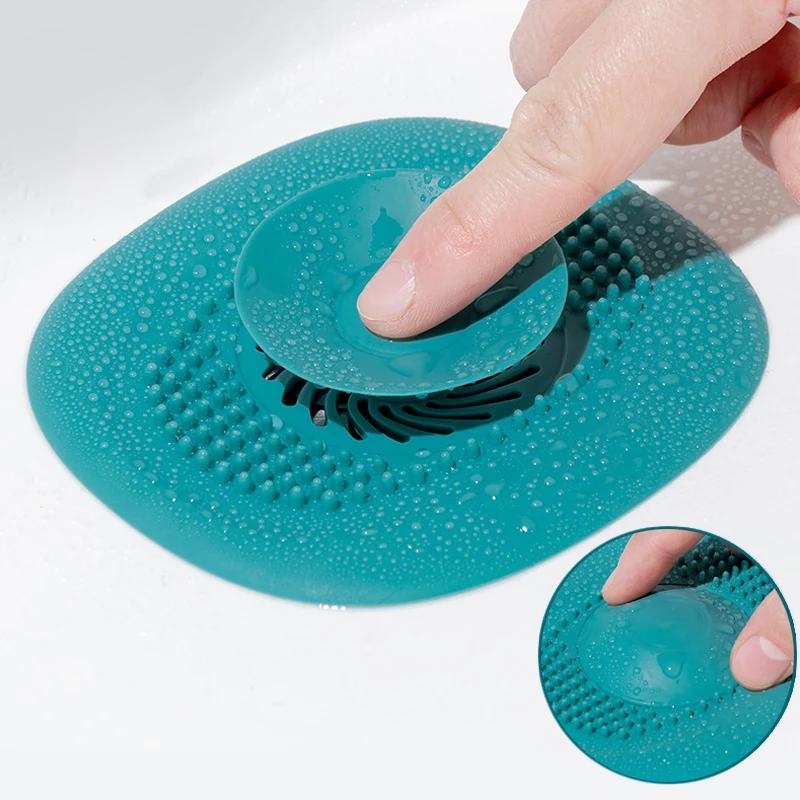 Bouchon attrape-cheveux en Silicone pour salle de bain, couvercle de vidange de sol de douche, filtr