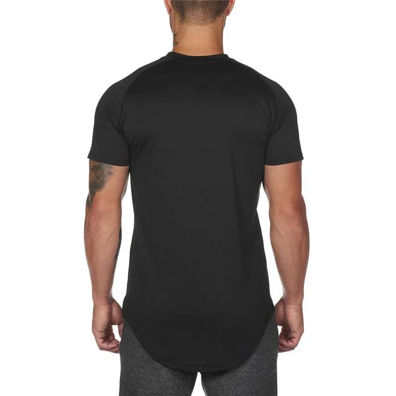 Chemises d'été à manches courtes en maille unie, séchage rapide, vêtements de gymnastique, Fitness, 