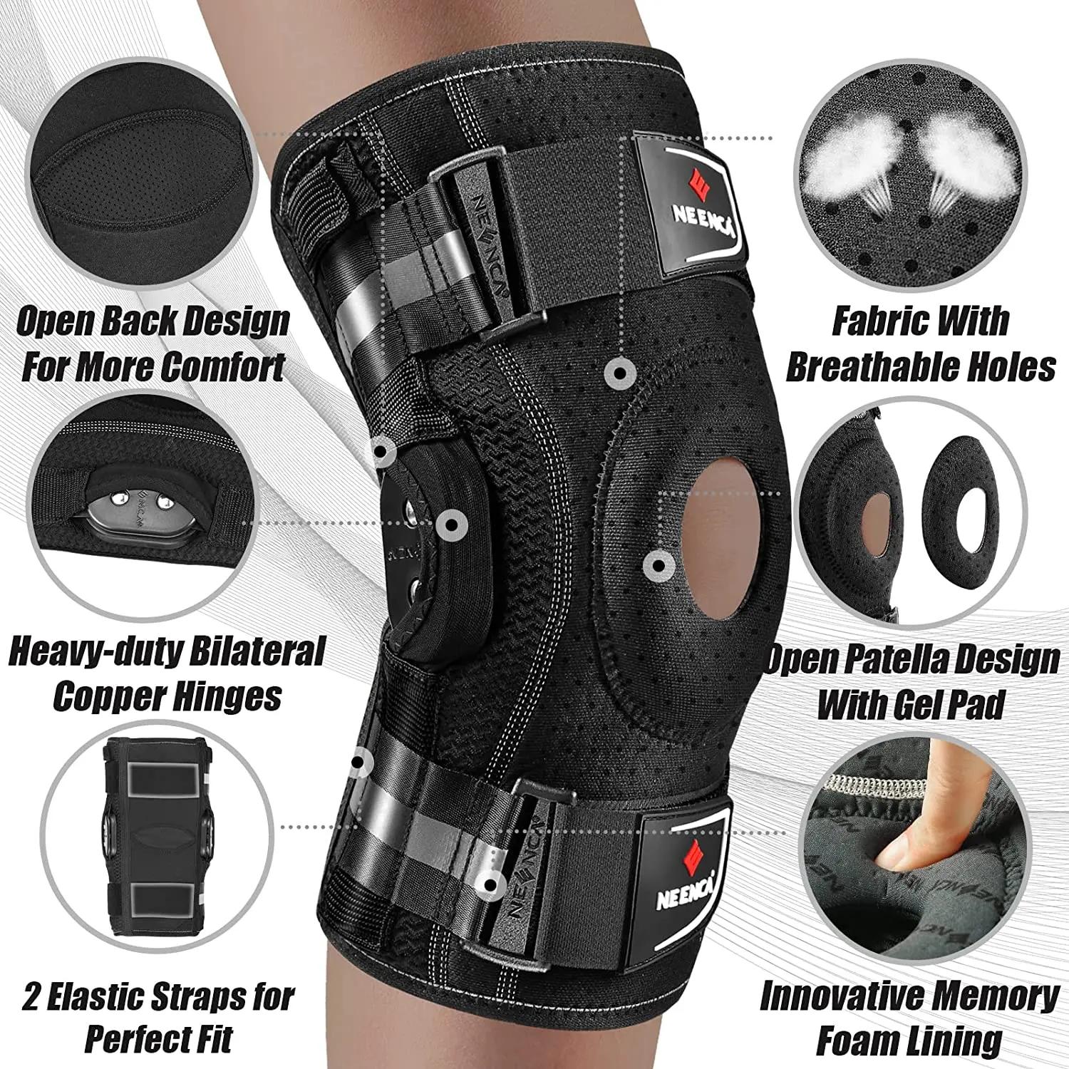 Genouillère articulée, stabilisateurs double face, soutien du genou pour soulager la douleur au geno