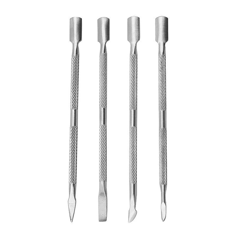1Pcs En Acier Inoxydable Double Tête Cuticule Pusher Manucure Outils pour Ongles Vernis Colle Cuticu