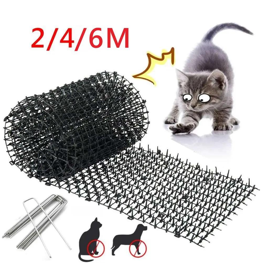 Tapis anti-chats et chiens noir/blanc pour jardin, avec picots dissuasifs, bande anti-crevaison, fou