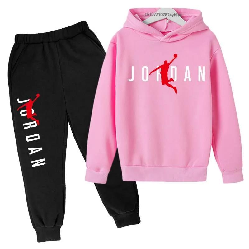 Enfants loisirs lettre imprimer 2 pièces sweat à capuche + pantalon survêtements 3-13 ans garçons fi