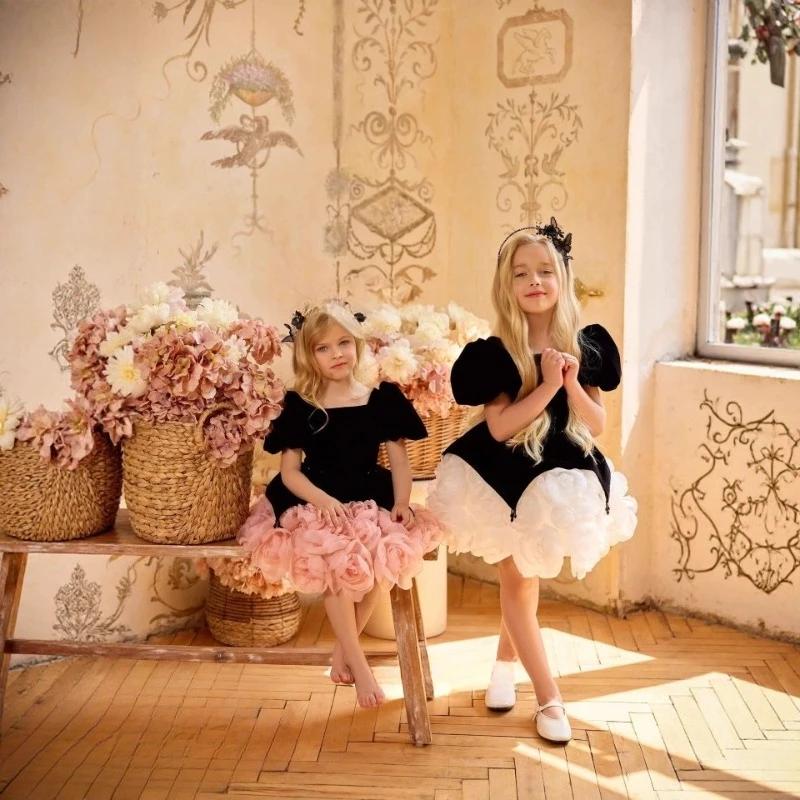 Robe Courte de Princesse Bouffante pour Filles, Idéale pour Anniversaire, Cérémonie, Soirée, Spectac