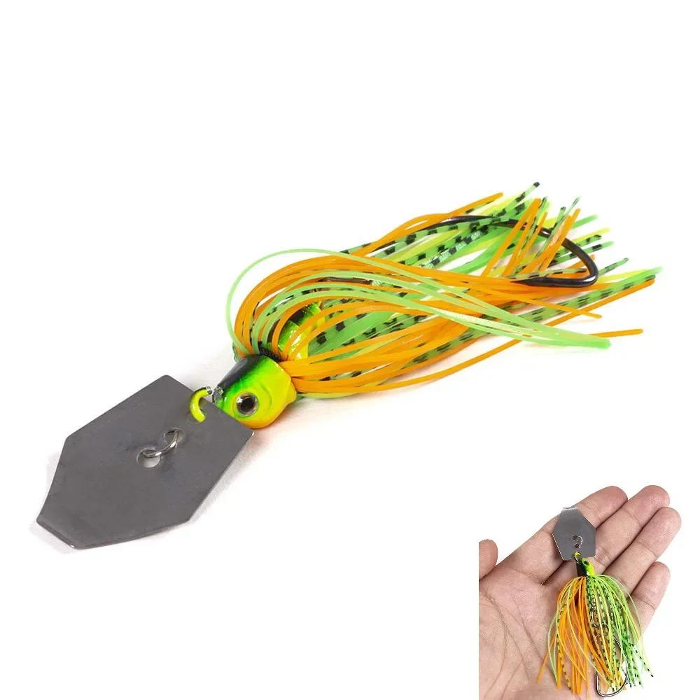 Leurre métallique avec jupe en caoutchouc, appât Él, wobJeff, buzzbait, jigging, cuillère spinner po
