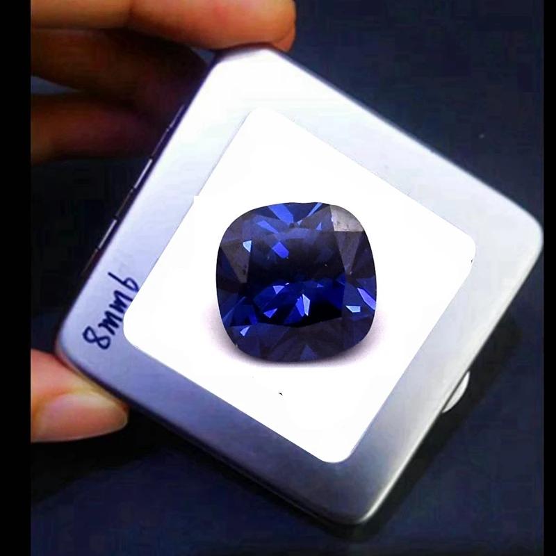 Saphir bleu tanzanite naturel, taille coussin, qualité AAAA+, 12×12mm, 10,50 carats, pierre précieus