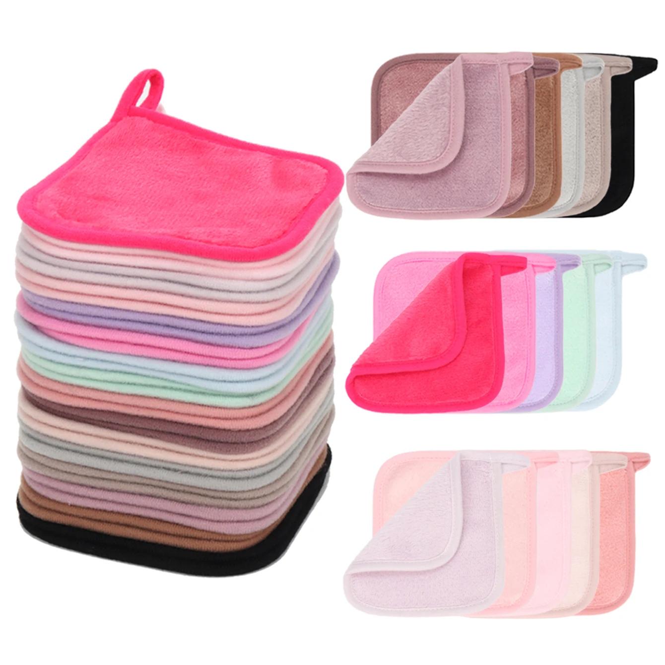Chiffons de visage en microfibre réutilisables, démaquillant, serviettes de maquillage, tampons de n