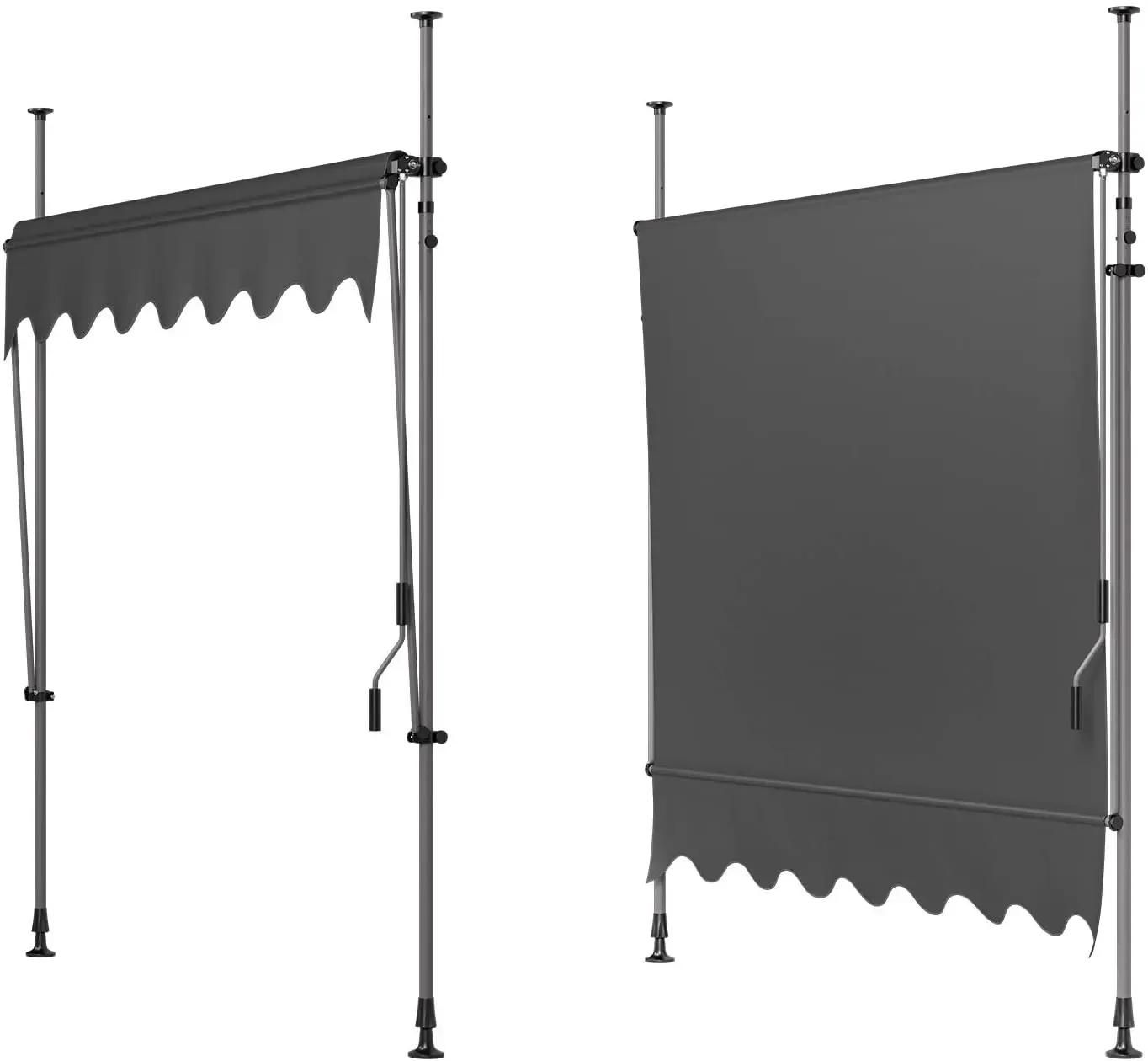 Auvent de balcon rétractable UV50 +, pince de protection solaire de jardin avec manivelle sans propo