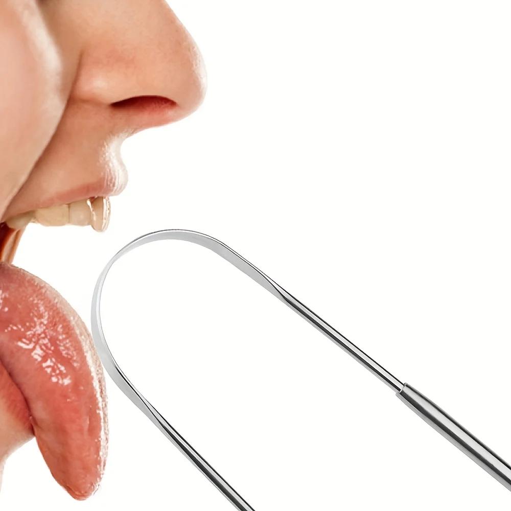 Grattoir de nettoyage de langue en acier inoxydable, 1/2/6 pièces, réutilisable, revêtement de langu