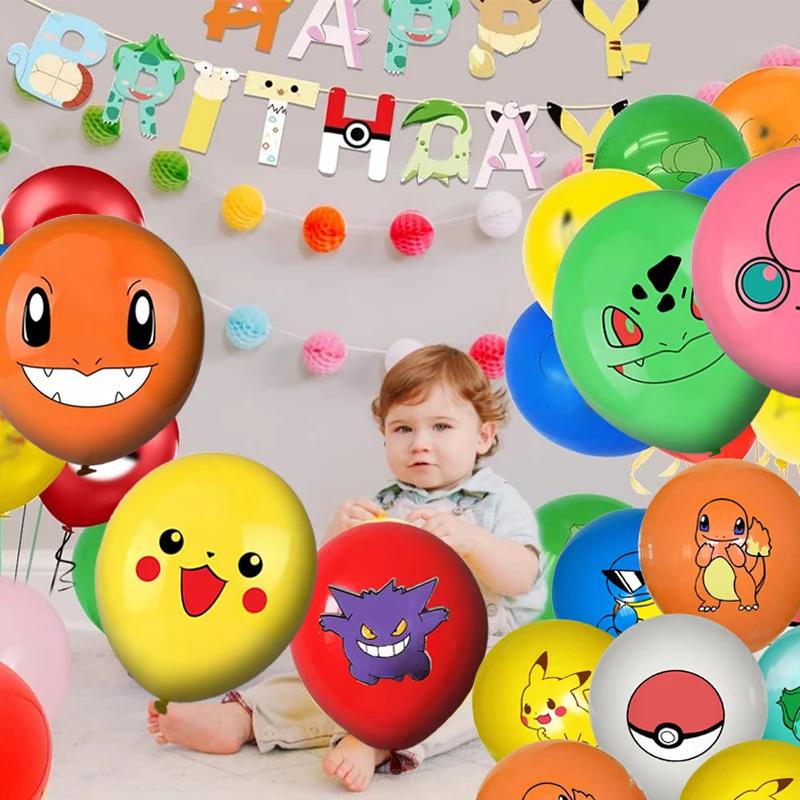 24 pièces ballons Pokemon pour anniversaire 12 pouces dessin animé ballon en Latex fête d'anniversai