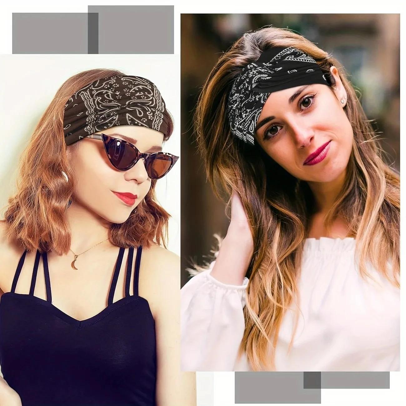 Nouveau Bandeau de Yoga pour Femme, Bandeau Croisé Imprimé Style Européen et Américain, Accessoire d