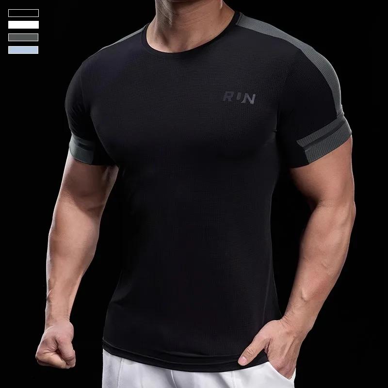 2025 printemps été hommes course formation sport gymnase haut de fitness séchage rapide respirant ha