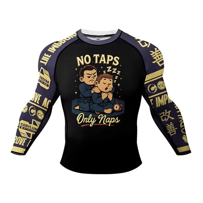 Nouveau MMA Compression Jiu Jitsu BJJ Rashguard hommes T-Shirt + pantalon en Nylon Kickboxing Sports