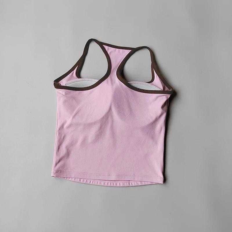 Débardeur Pilates pour femmes, soutien-gorge de sport Push-Up, ajouré, respirant, Fitness, gilet de 