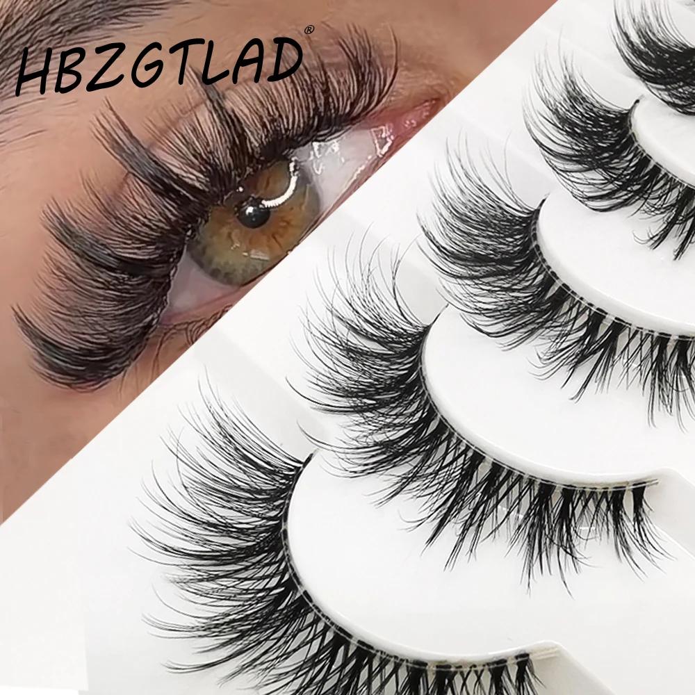 7 paires de cils oeil de chat, cils de vison artificiels aspect naturel cils de vison intelligents c