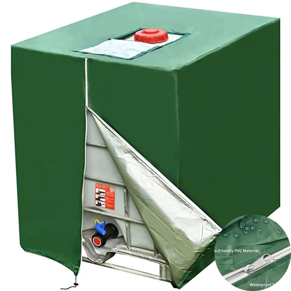 Housse fourre-tout IBC à fermeture éclair 210D, matériau en tissu oxford noir et vert pour réservoir