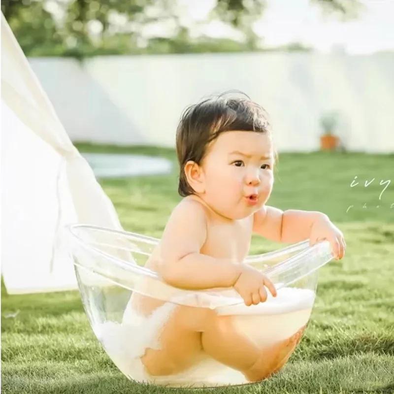 Accessoires de photographie pour nouveau-nés, baignoire à lait en acrylique pour bébé, douche de tre