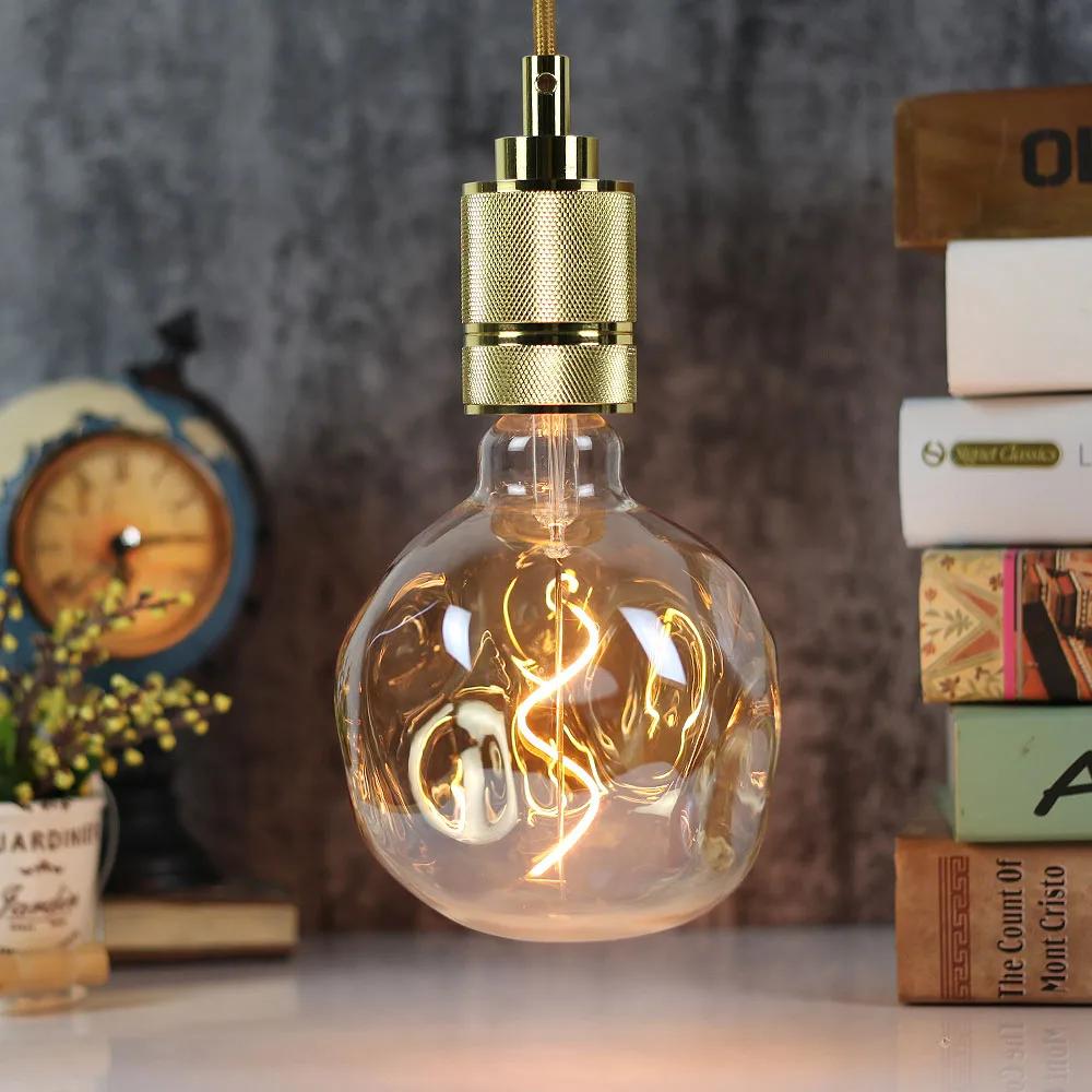 TIANFAN-Ampoule LED vintage Edison G125, grande pierre de forme spéciale, 4W, variable, 110V, 220V, 