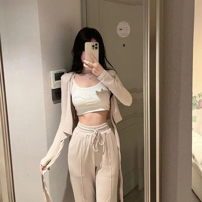 Camisole Rétro avec Lettres pour Femme, Haut Précieux, Y2K, Fibre Slim, Mode d'Été
