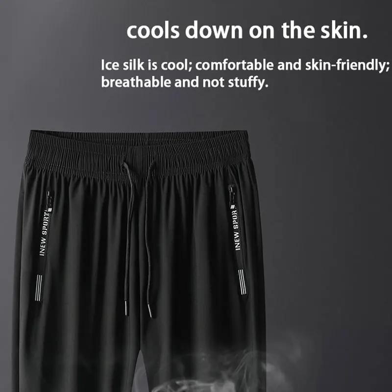 Pantalon de course fermeture éclair séchage rapide été pêche en plein air Jogging pantalons de survê