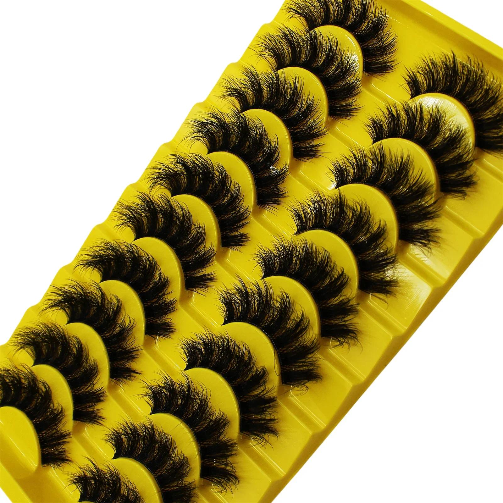 10 paires de faux cils russes moelleux 3D faux cils maquillage désordre faux cils moelleux épais cil