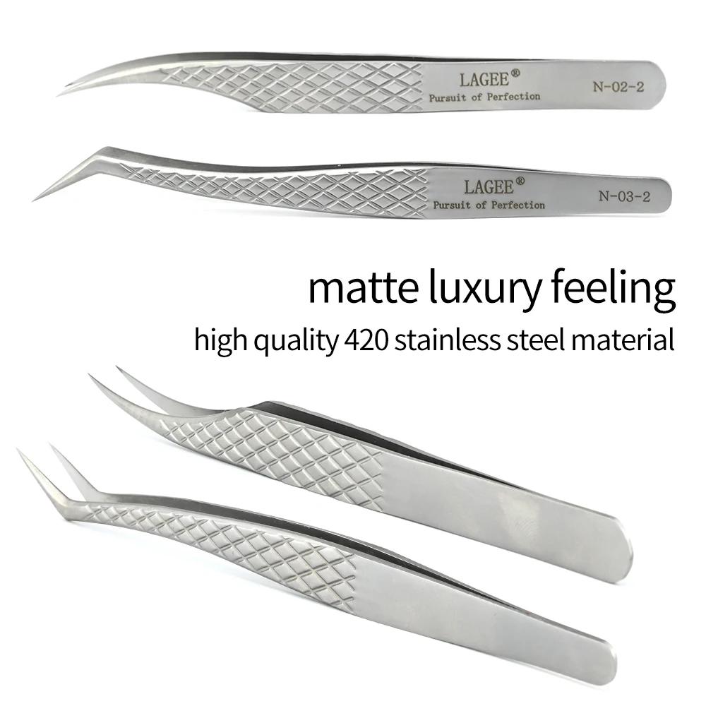 LAGEE pince à épiler extension de cils volume précis luxe diamant poignée 420 acier inoxydable haute