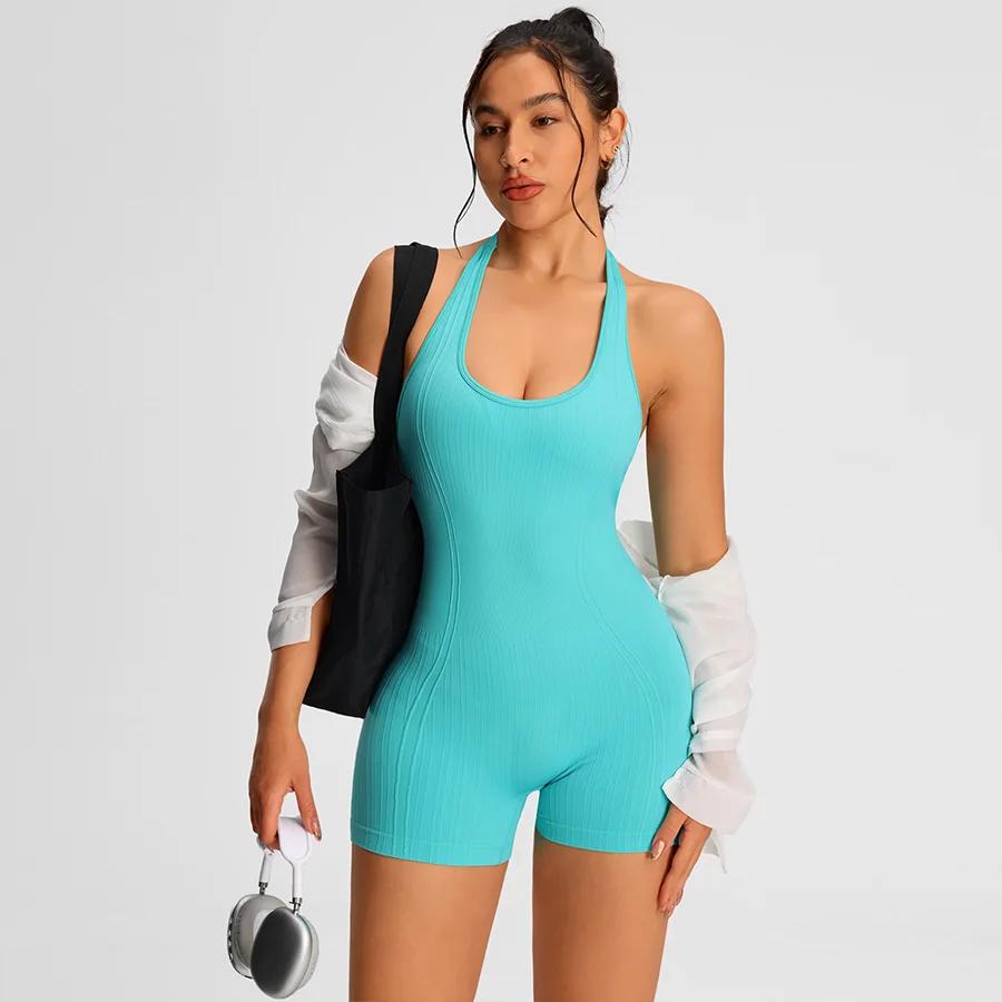Barboteuses d'été vêtements de Sport femme Gym Combi-pantalons femmes combinaisons Sport Yoga vêteme