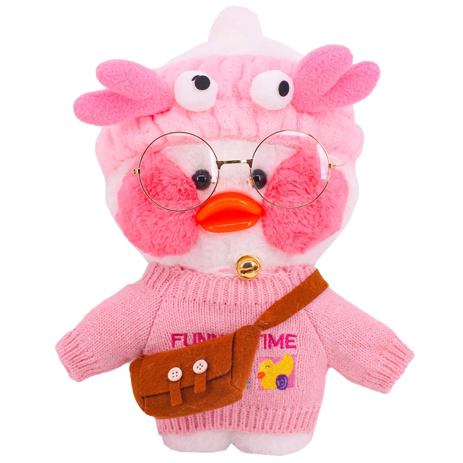 30 cm café LaLafanfan canard vêtements à capuche dessin animé en peluche jouet en peluche doux canar