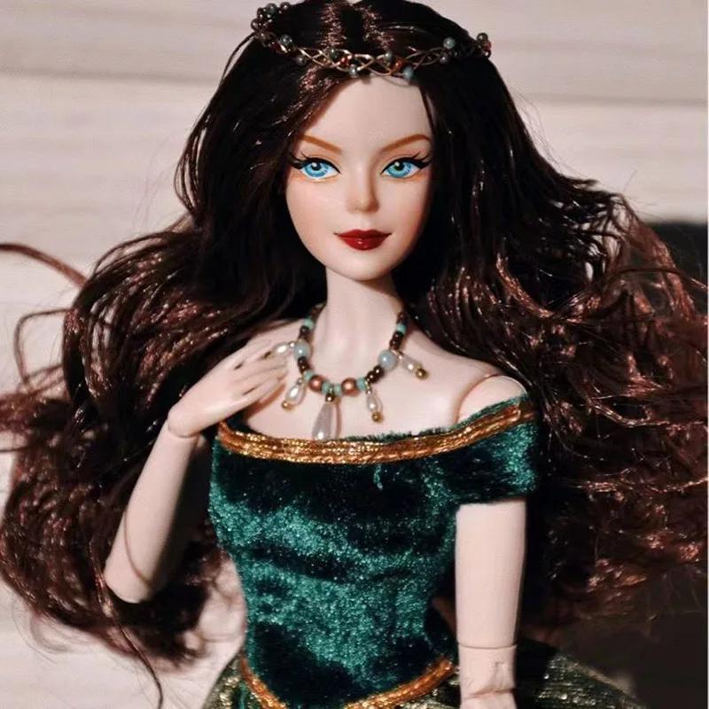 Tête de poupée dame 30cm avec gros cheveux bouclés ondulés, accessoires de déguisement, jouets de br