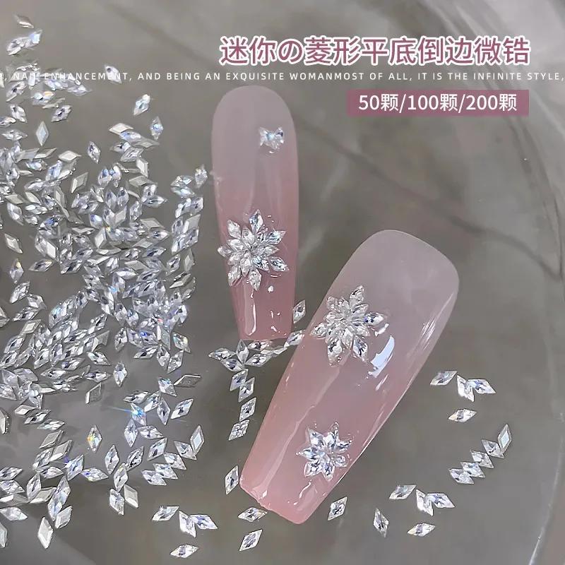 Mini diamant scintillant pour décorations d'ongles, strass 3D, cristal de luxe, Zircon, breloques po