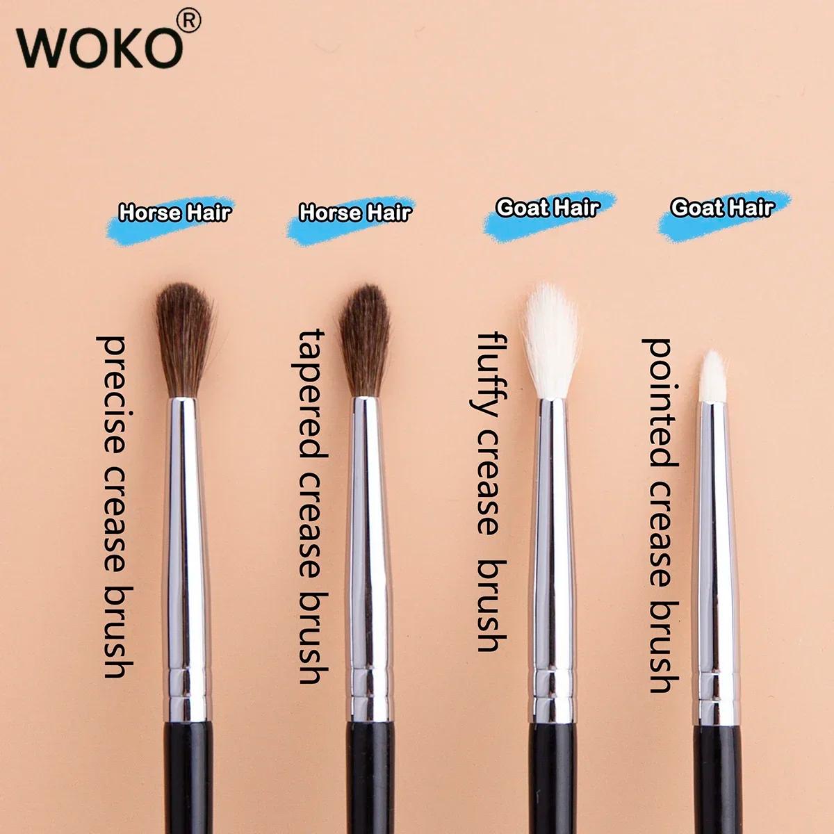 Petit pinceau à plis, Mini pinceau de maquillage pour mélange de fard à paupières pointu, poils de c