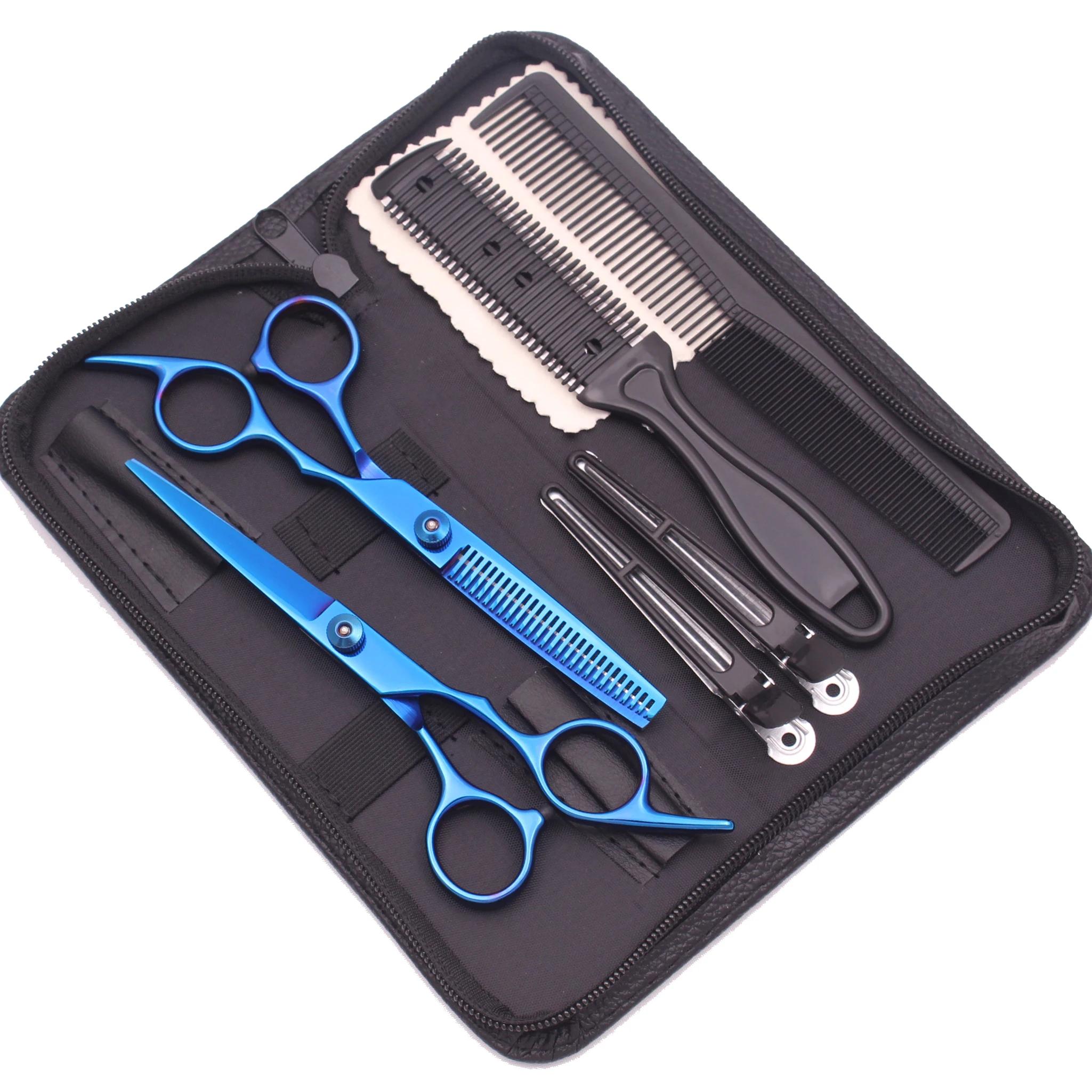 Ciseaux de coiffure ciseaux à cheveux noir-or professionnel 6 "JP ciseaux amincissants en acier inox